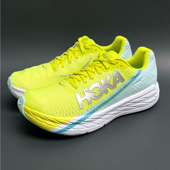 HOKA One One Rocket X Unisex Running Shoes Yellow/Blue 1113532 BGEPR NEW - Picture 2 of 11
